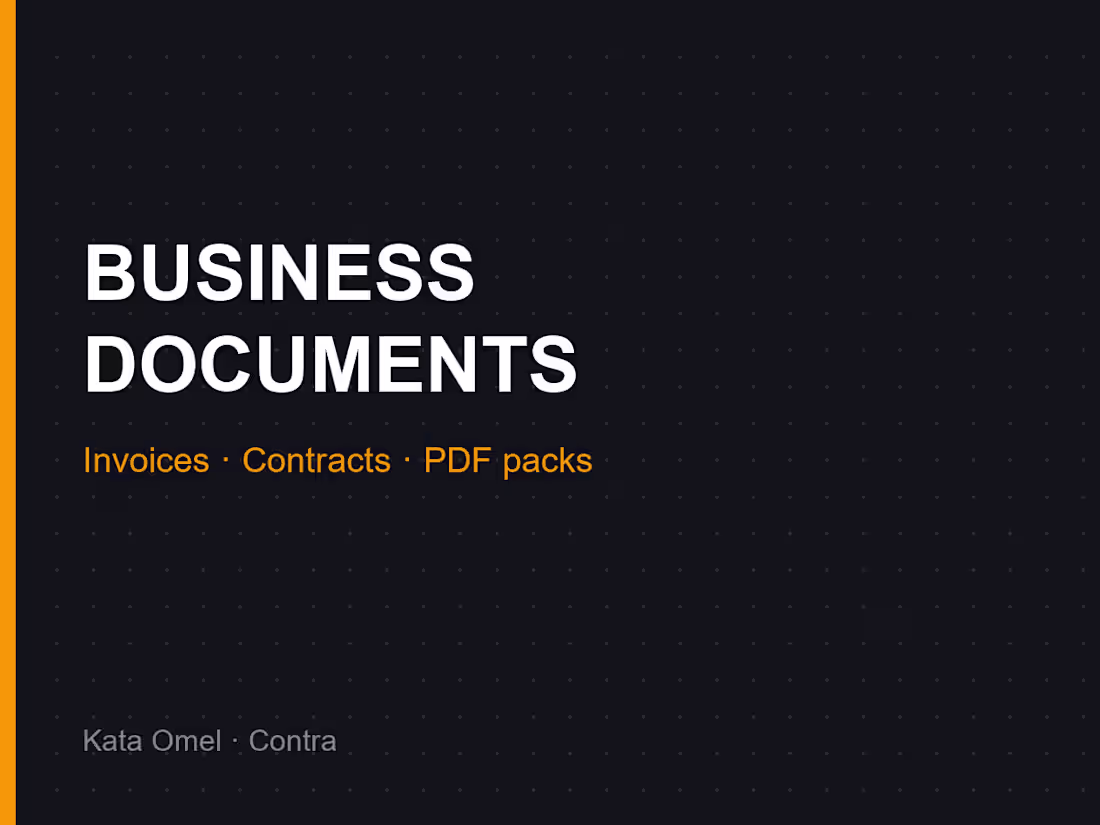 Cover image for Business Document Pack (Invoice/Contract/PDF)