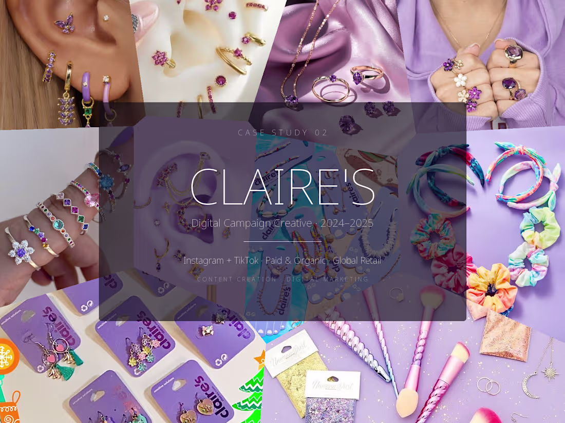 Cover image for Claire's — Digital Campaign Creative & Content Production