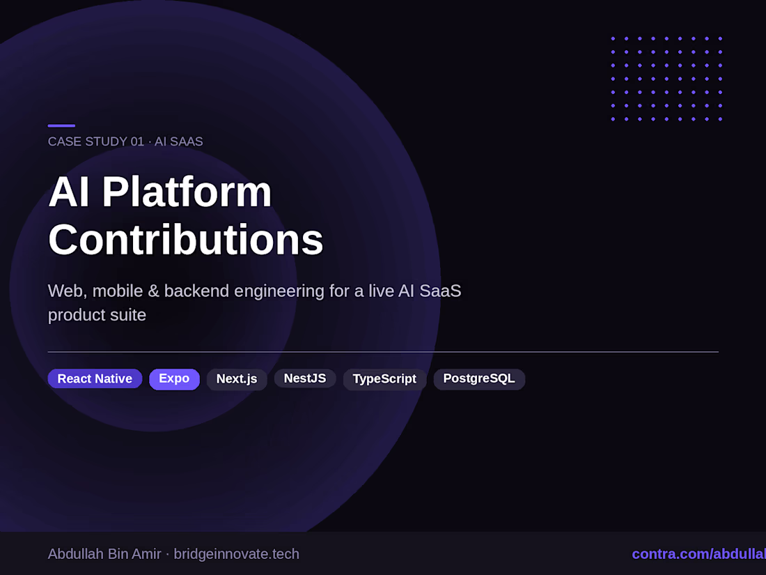 Cover image for AI SaaS Platform — Web, Mobile & Backend (Onsense AI)