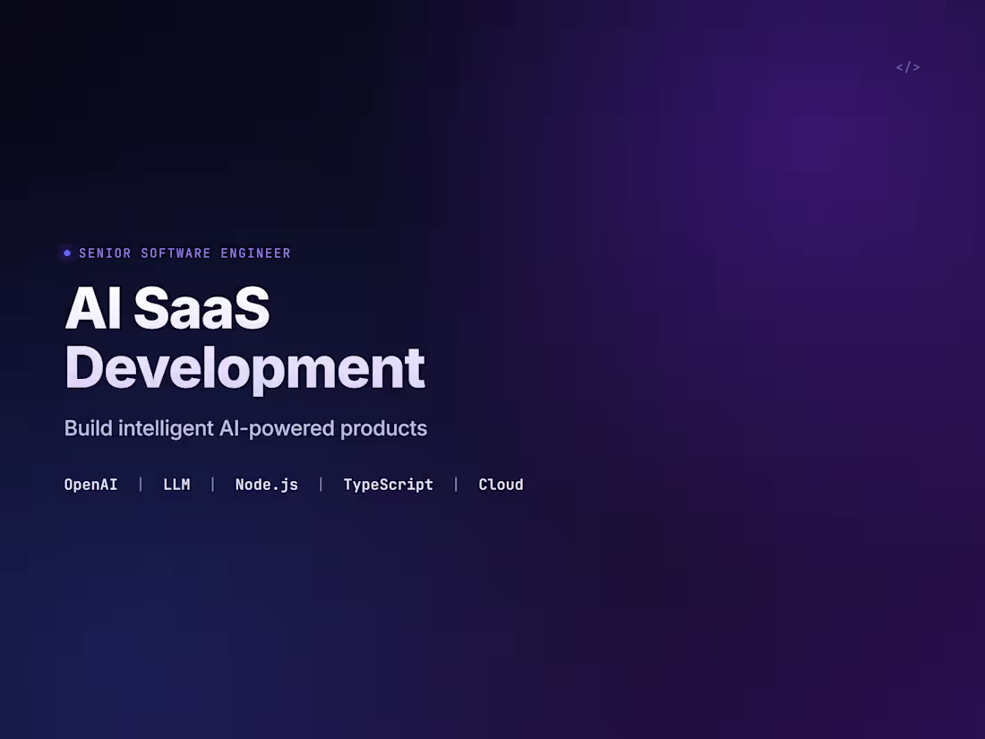 Cover image for AI SaaS Application Development