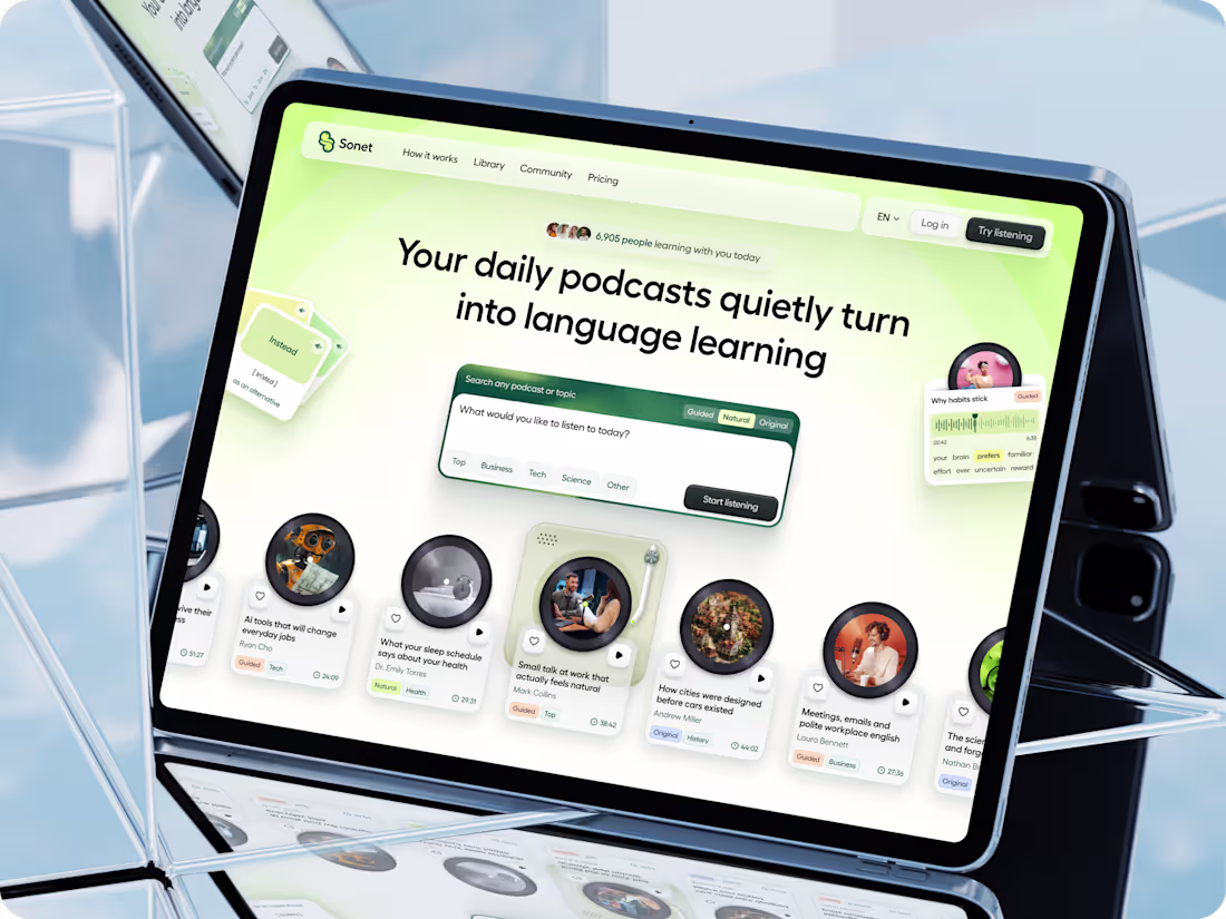 Cover image for  Sonet | EdTech Website Design
