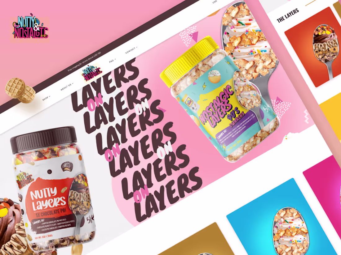 Cover image for Nutty Layers- Chocolate and Peanut Butter Spreads Shopify Design