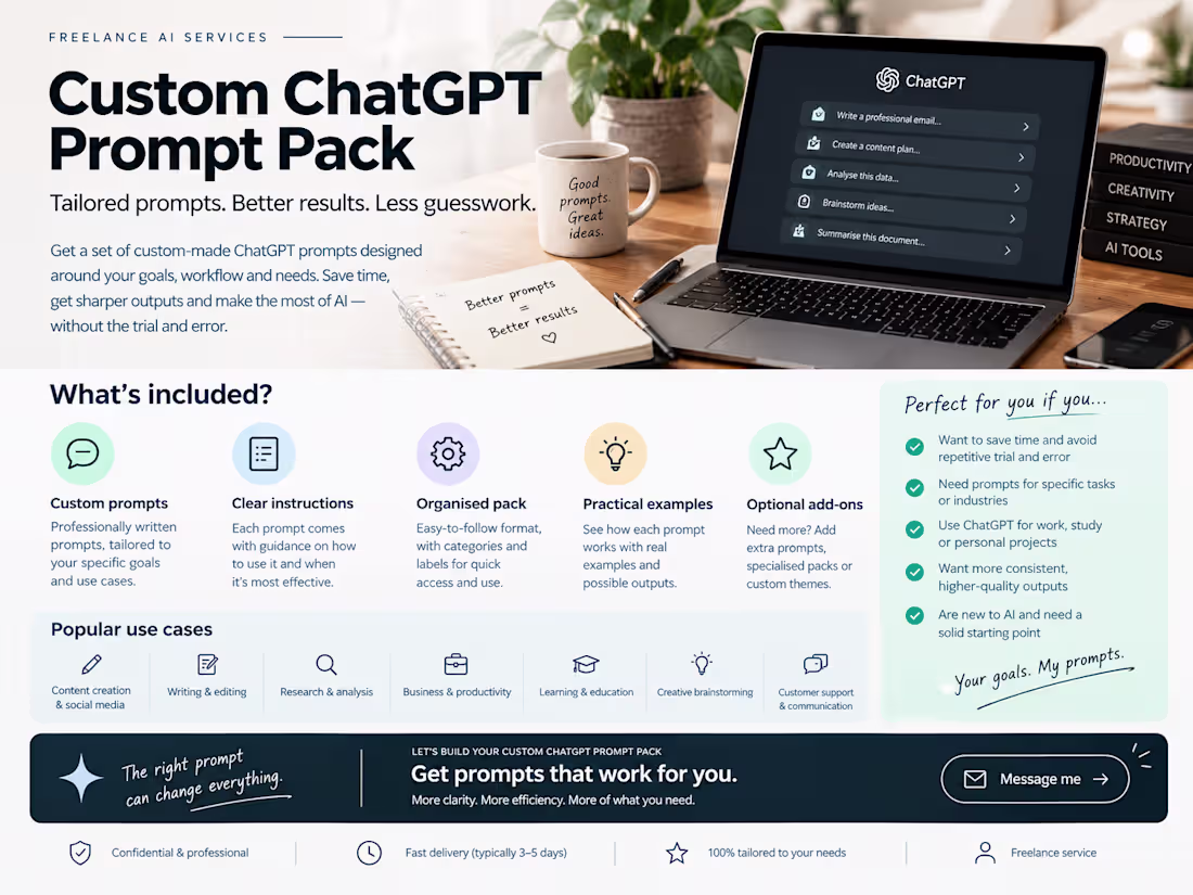 Cover image for Custom ChatGPT Prompt Pack