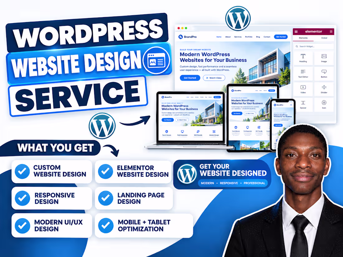 Cover image for WordPress Elementor Website Design, WordPress Elementor Website