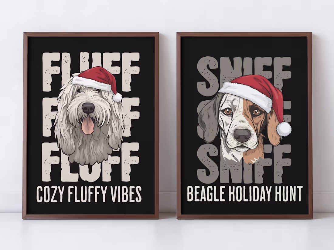 Cover image for Etsy Christmas Dog Shirts and Posters