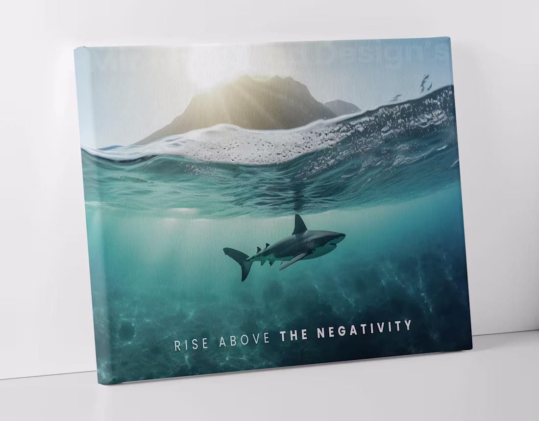 Cover image for Rise Above The Negativity Wall Canvas Design