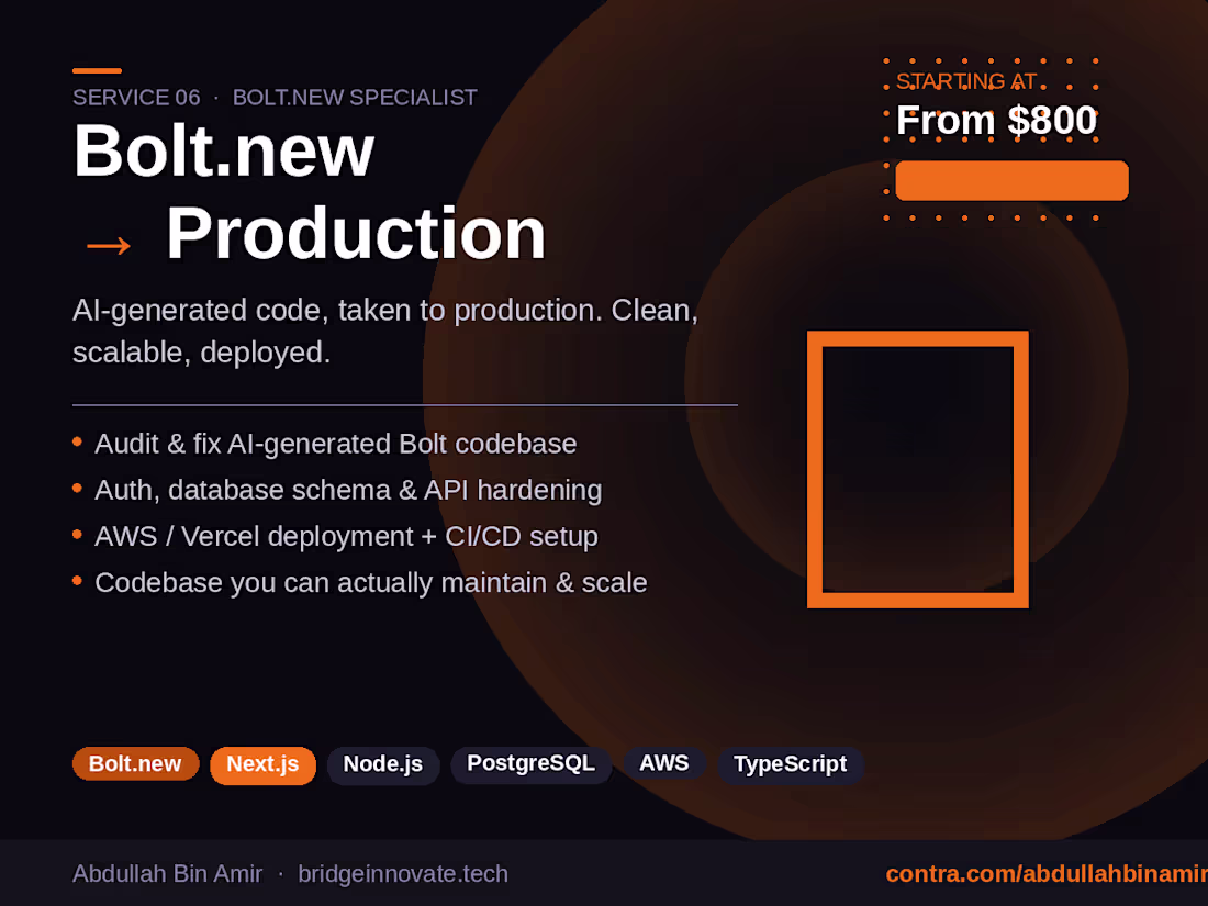 Cover image for Bolt.new → Production: Codebase Cleanup & Deployment