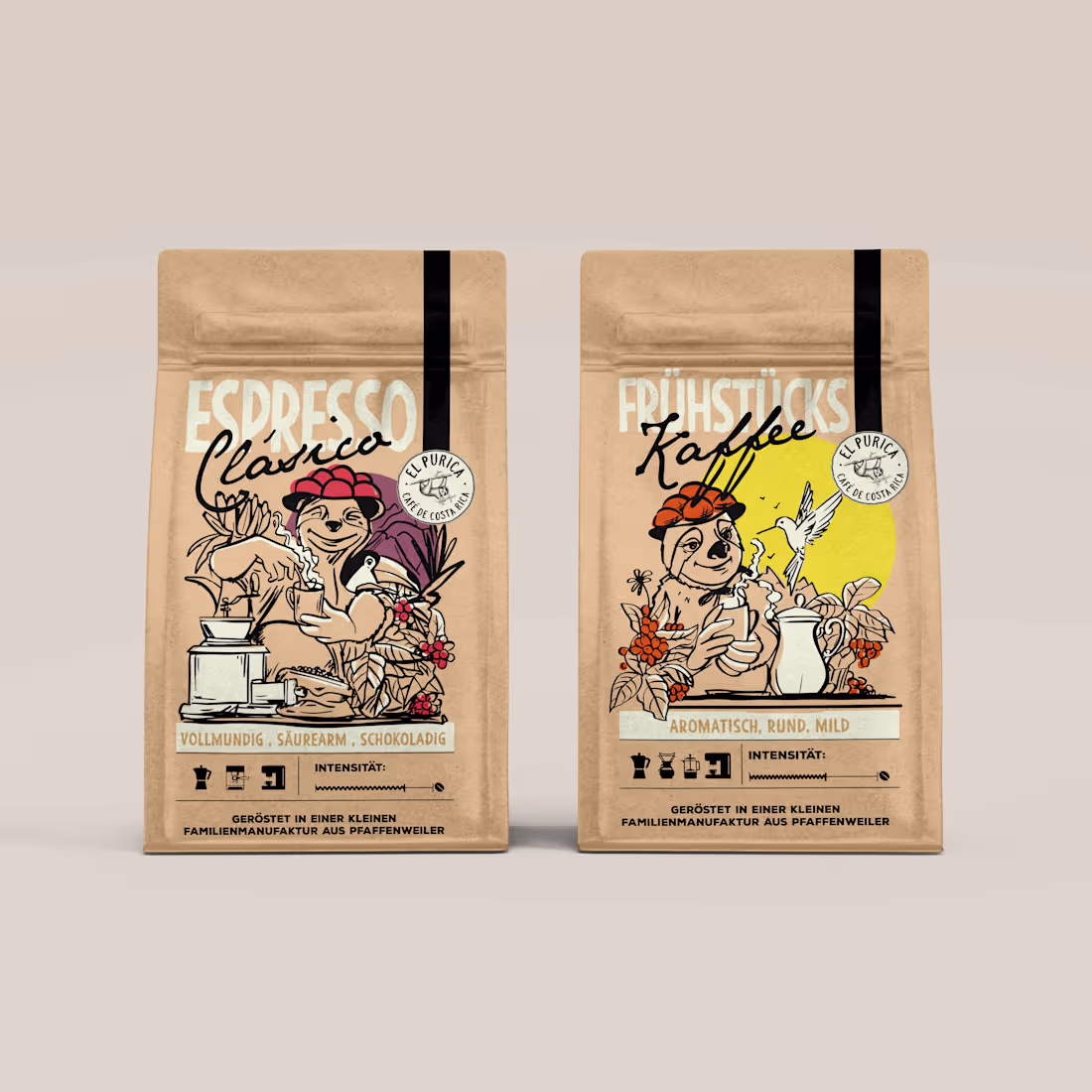 Cover image for Branding and Label Design Purica Specialty Café.