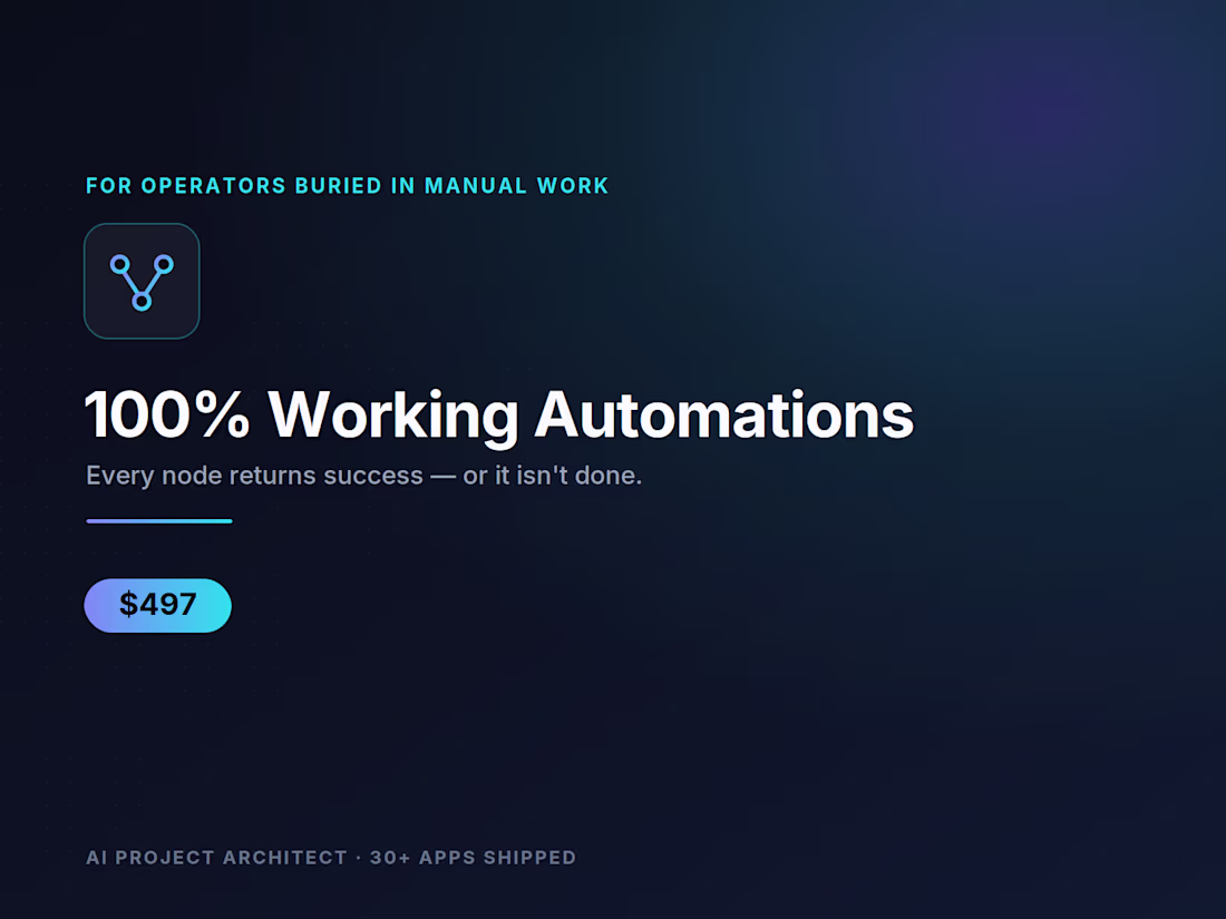 Cover image for n8n Workflow Automation - 100% Working Automated Flows
