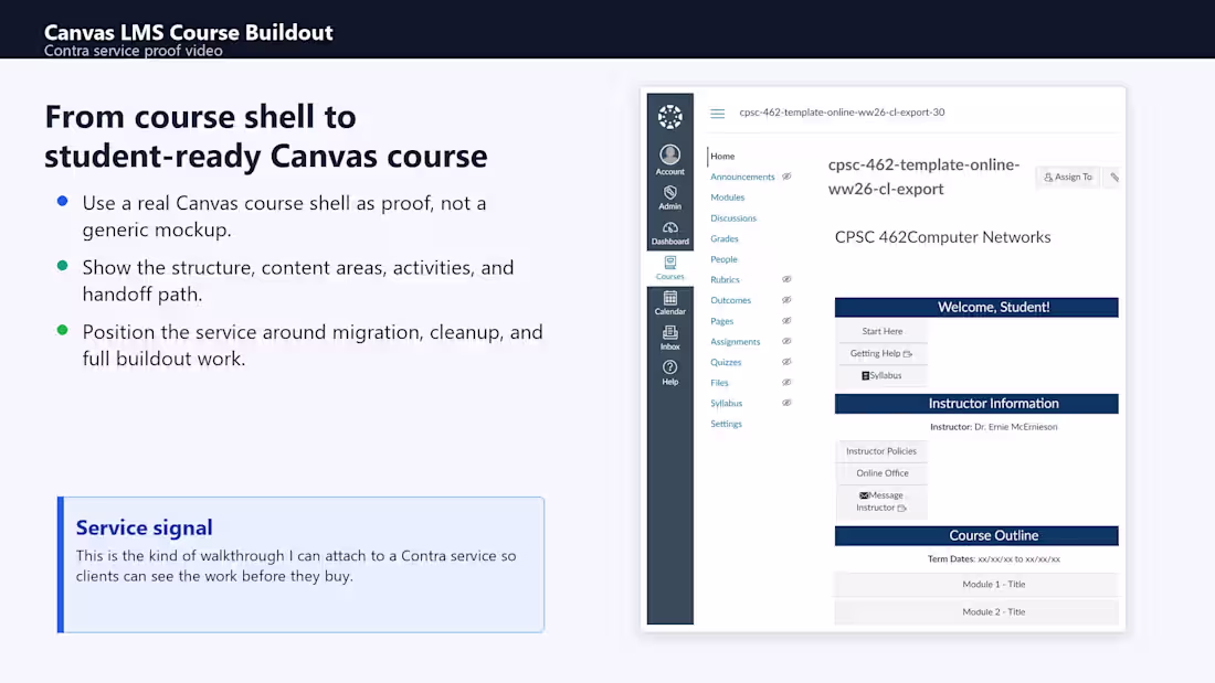 Cover image for Canvas LMS Course Buildout Walkthrough
A