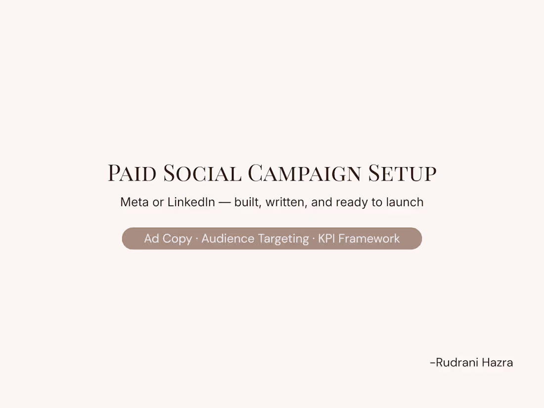 Cover image for Paid Social Campaign Setup