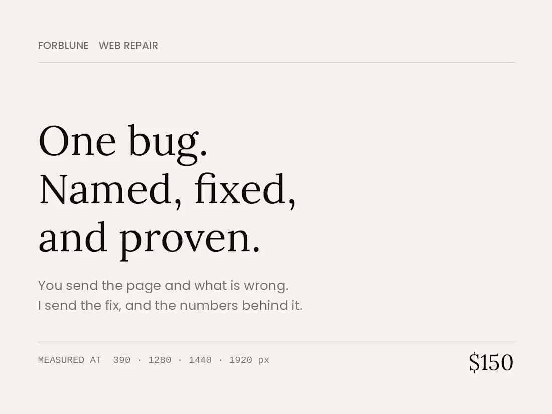 Cover image for Fix one website bug or responsive layout issue