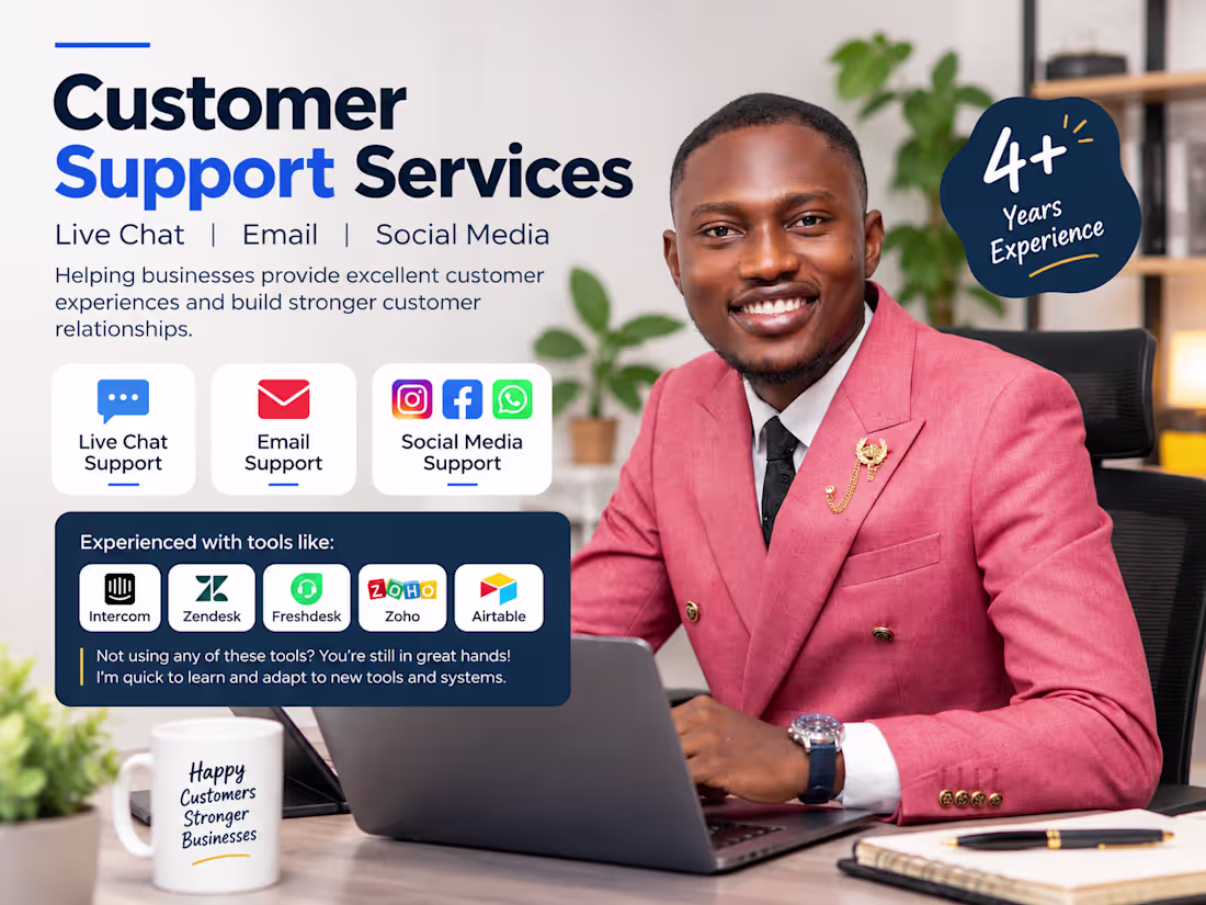 Cover image for I'll provide live chat, email and social media customer support 