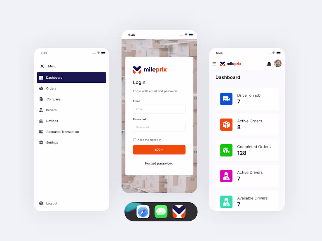 Cover image for Mileprex, React JS, Admin