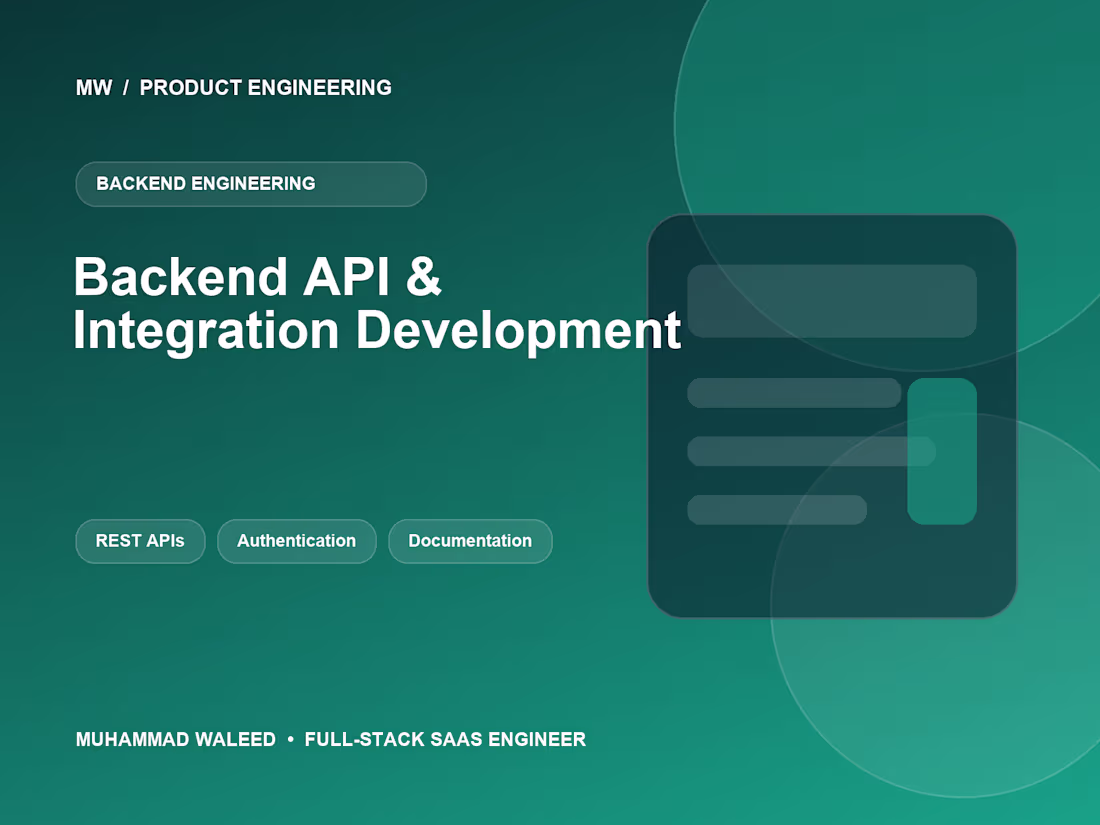 Cover image for Backend API & Integration Development