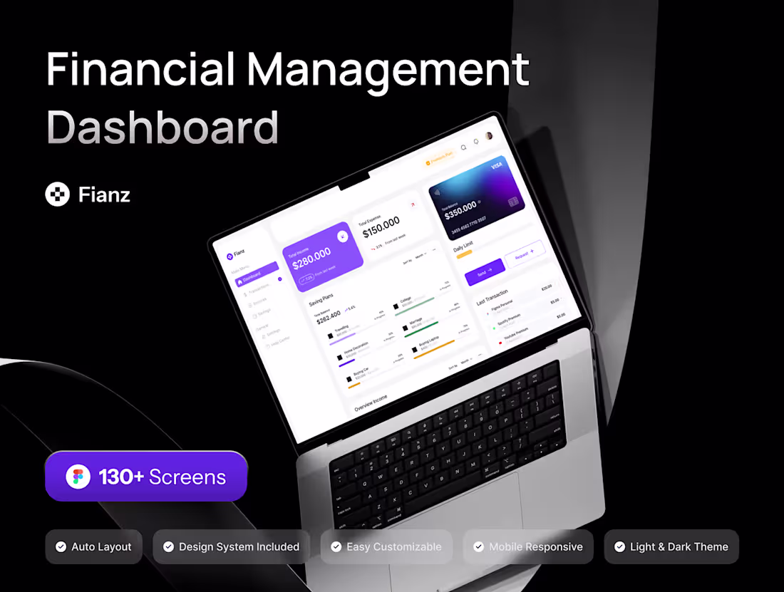 Cover image for Fianz - Financial Management Dashboard UI KIT