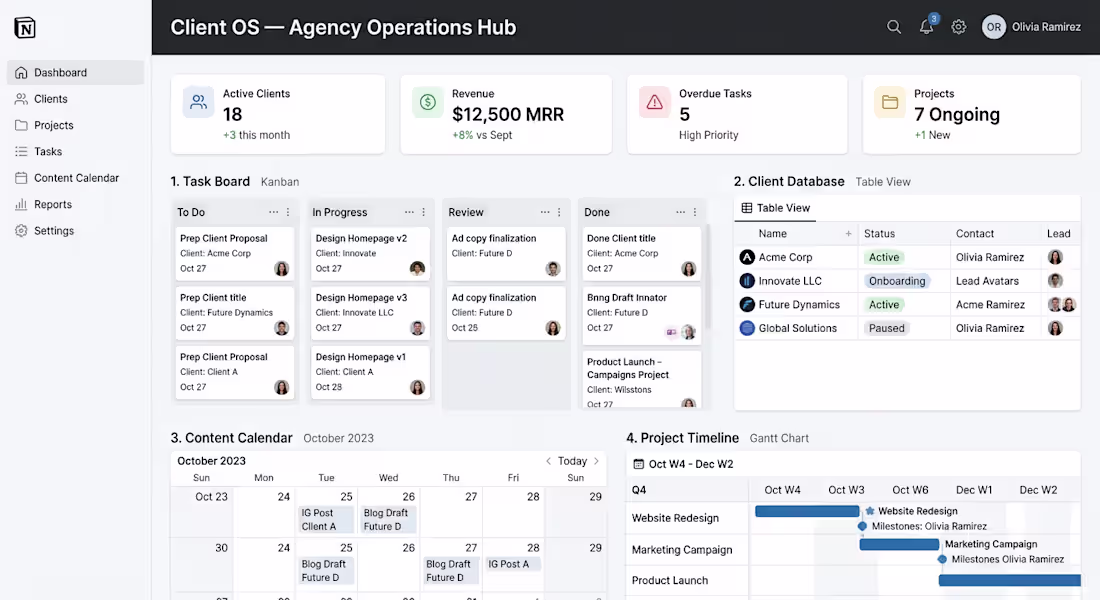 Cover image for Agency Operations Hub — Notion