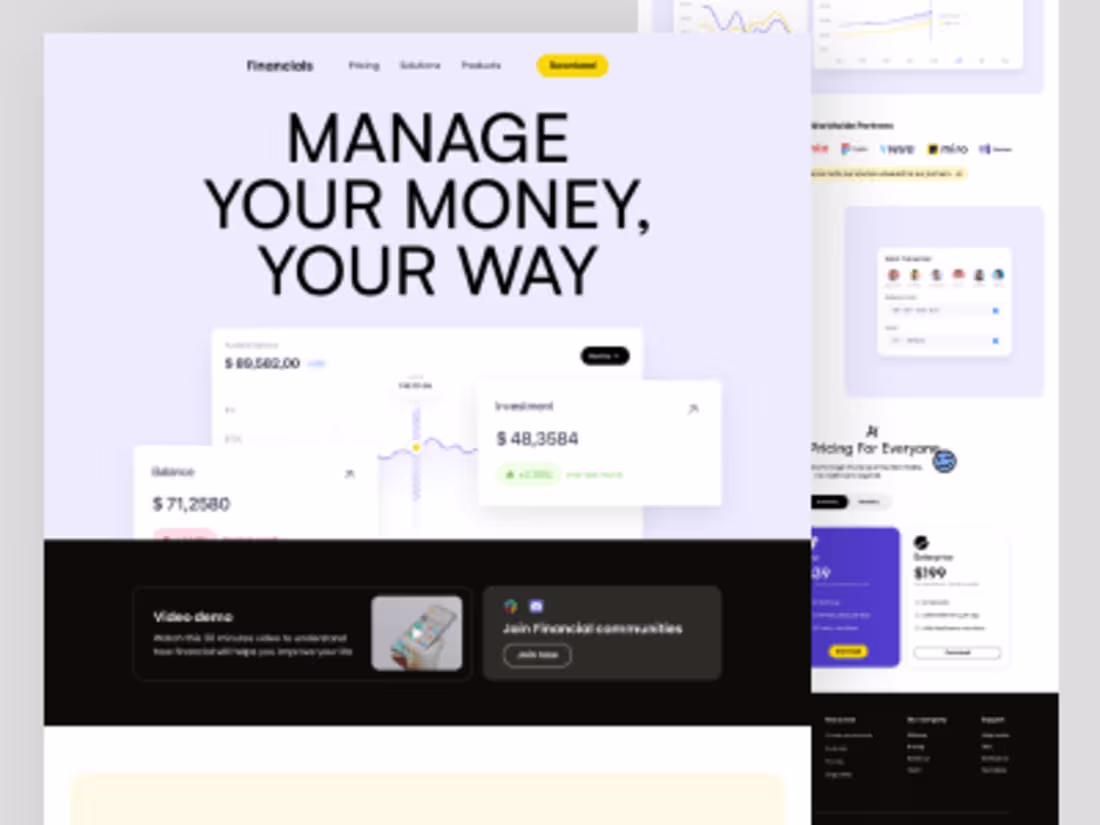 Cover image for Financials website development in Framer