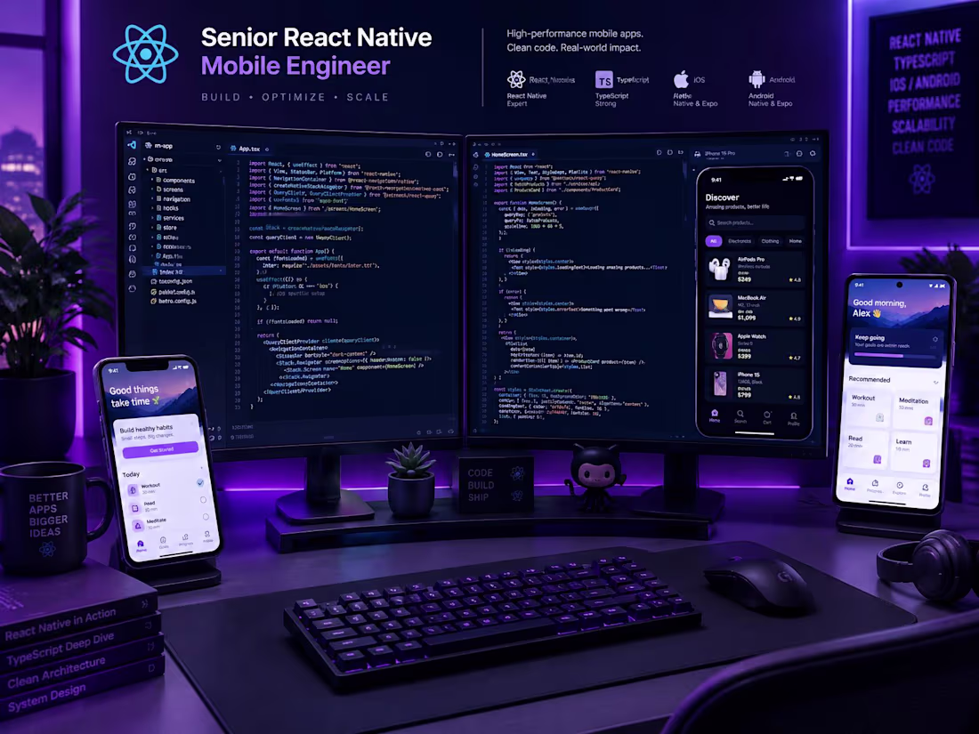 Cover image for Senior React Native Engineer for iOS & Android Apps