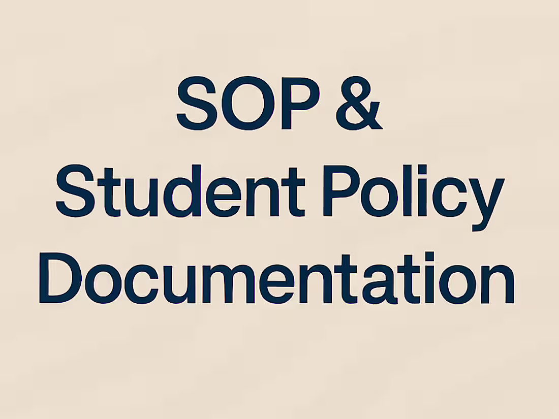 Cover image for SOP & Student Policy Documentation