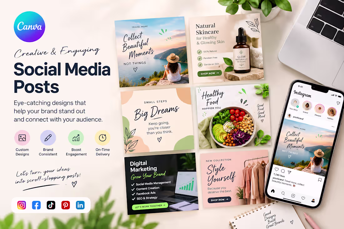 Cover image for Social Media Posts & Canva Designs