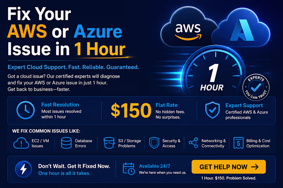 Cover image for Fix Your AWS or Azure Issue in 1 Hour