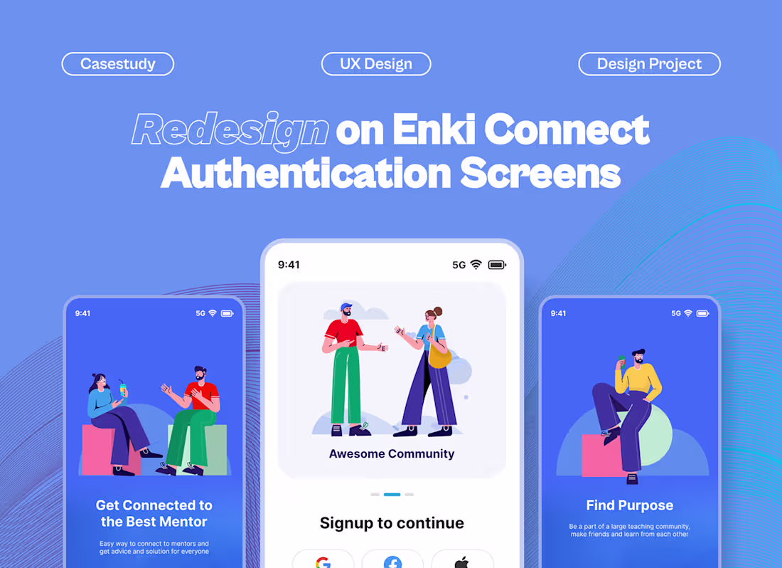 Cover image for CASESTUDY on Redesign of Enki-Connect Authentication on Behance