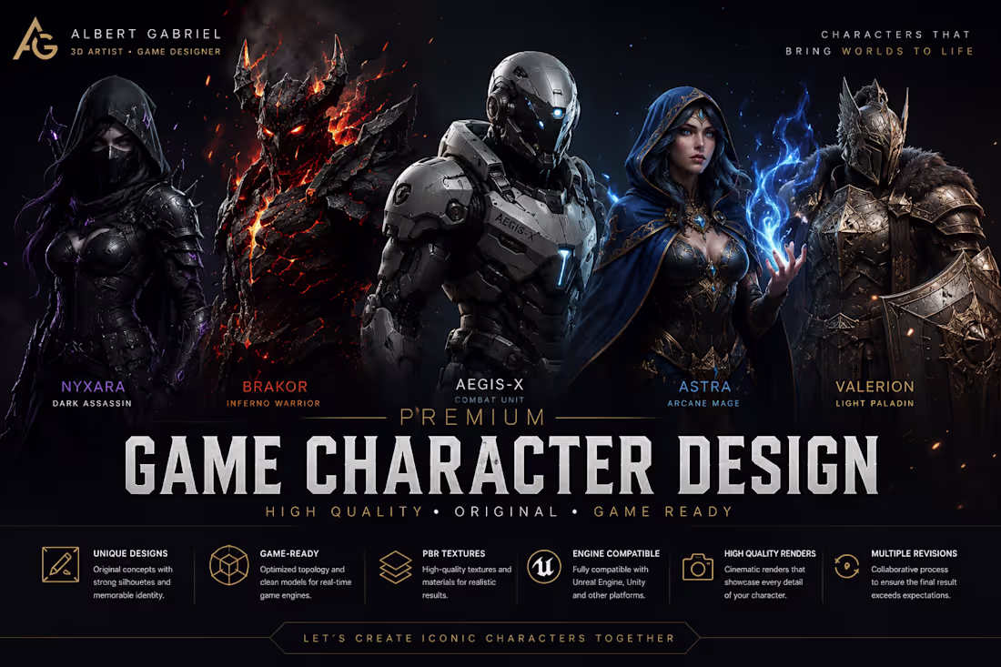 Cover image for Game Character Design | 3D Characters for Games
