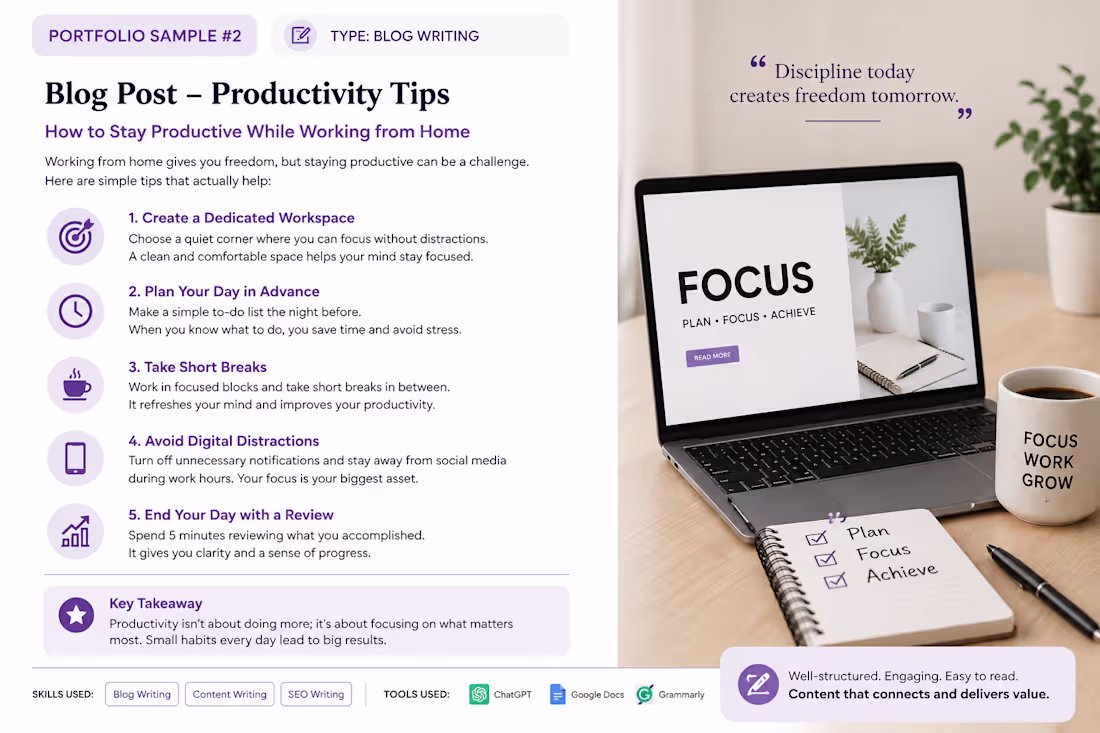 Cover image for Blog Post – Productivity Tips