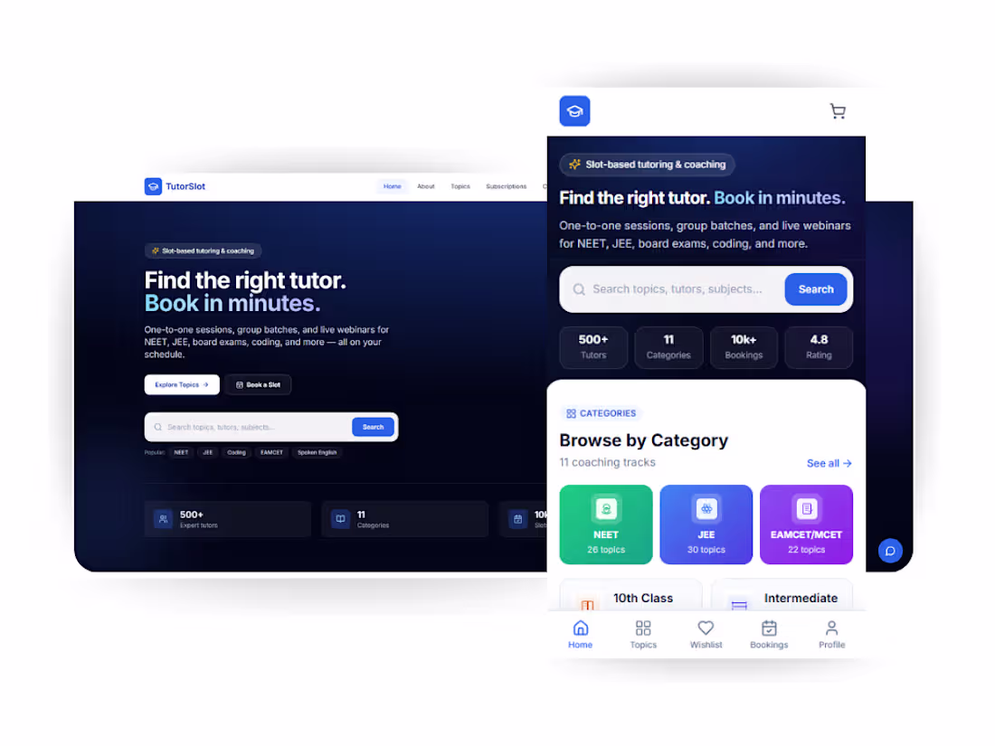 Cover image for TutorSlot - AI Powered Booking