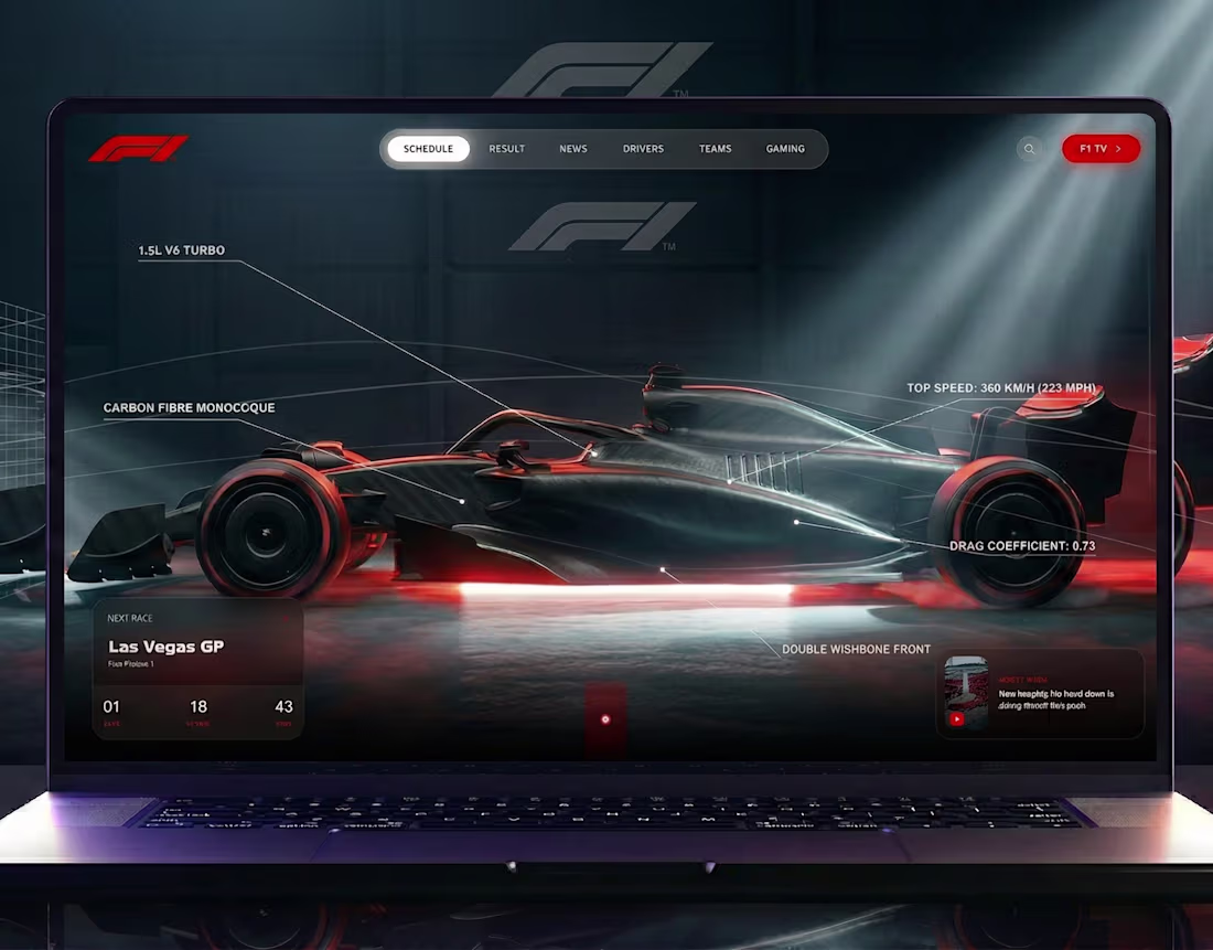 Cover image for Precision Control - F1 Racing Landing Page UI Design