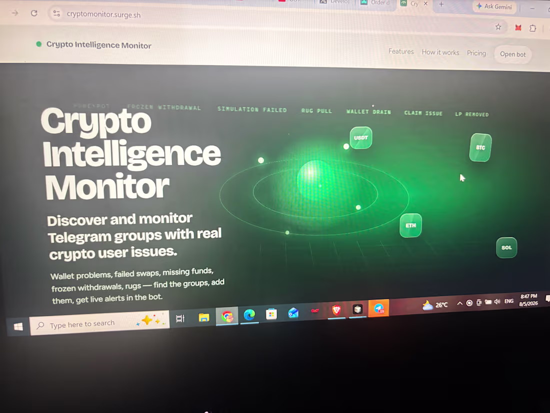 Cover image for It’s a crypto monitor project on telegram using python