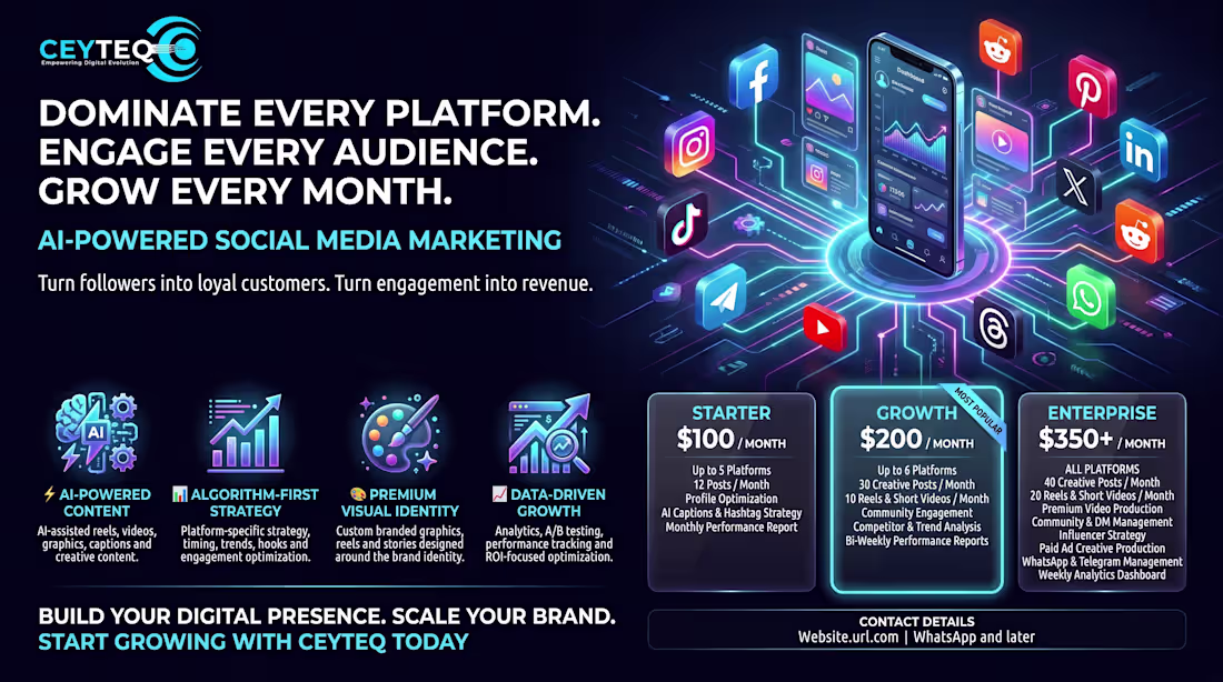 Cover image for Full-Stack Social Media Optimization, Content Creation & Managem