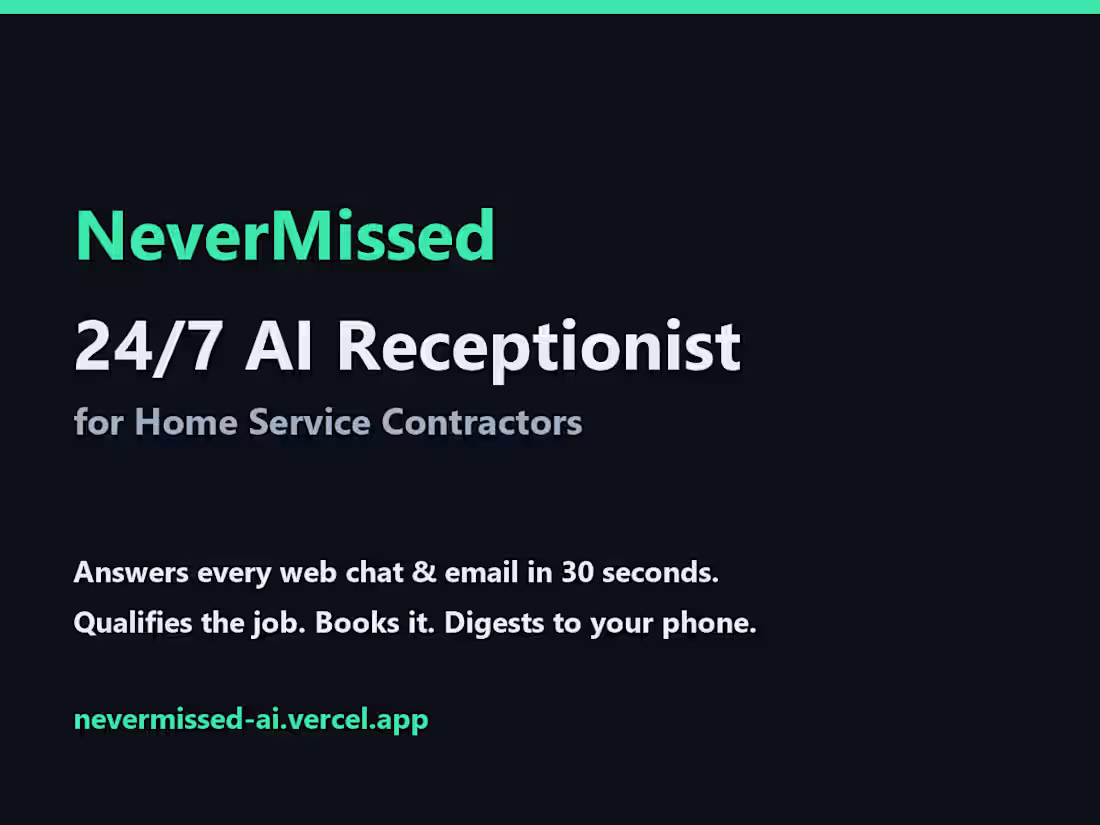 Cover image for 24/7 AI Receptionist for Home Service Businesses