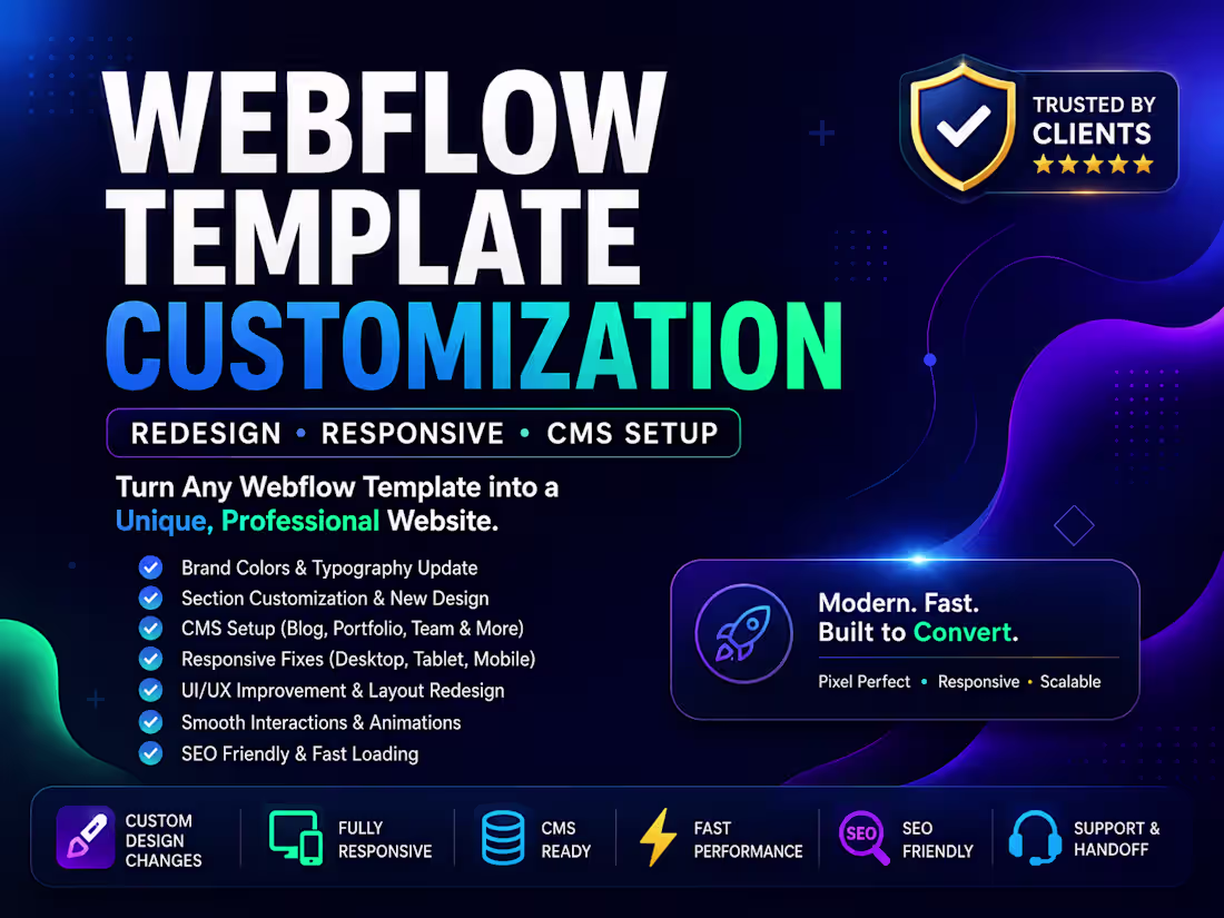 Cover image for Webflow Template Customization & Website Redesign