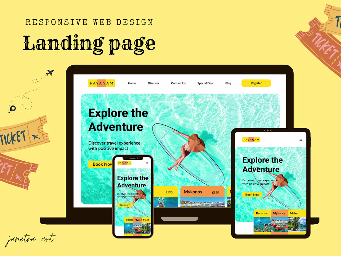 Cover image for Responsive Landing Page by Janetra Art on Dribbble