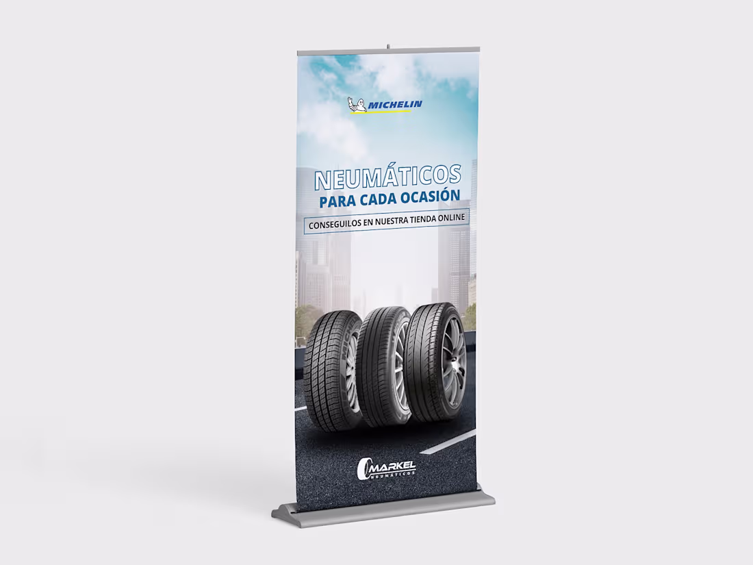 Cover image for Advertising banner for a tire
