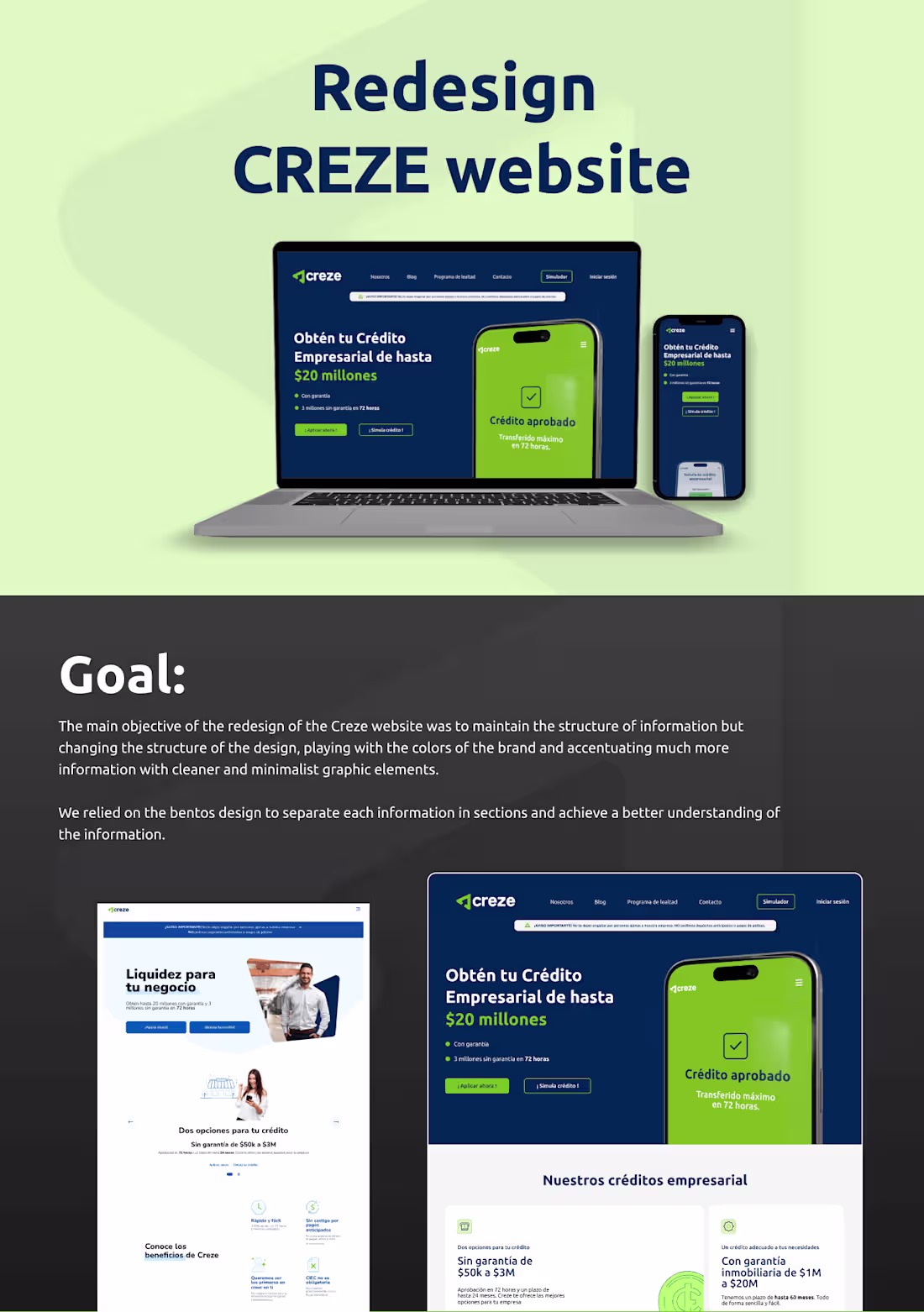 Cover image for Creze / Fintech Website Redesign