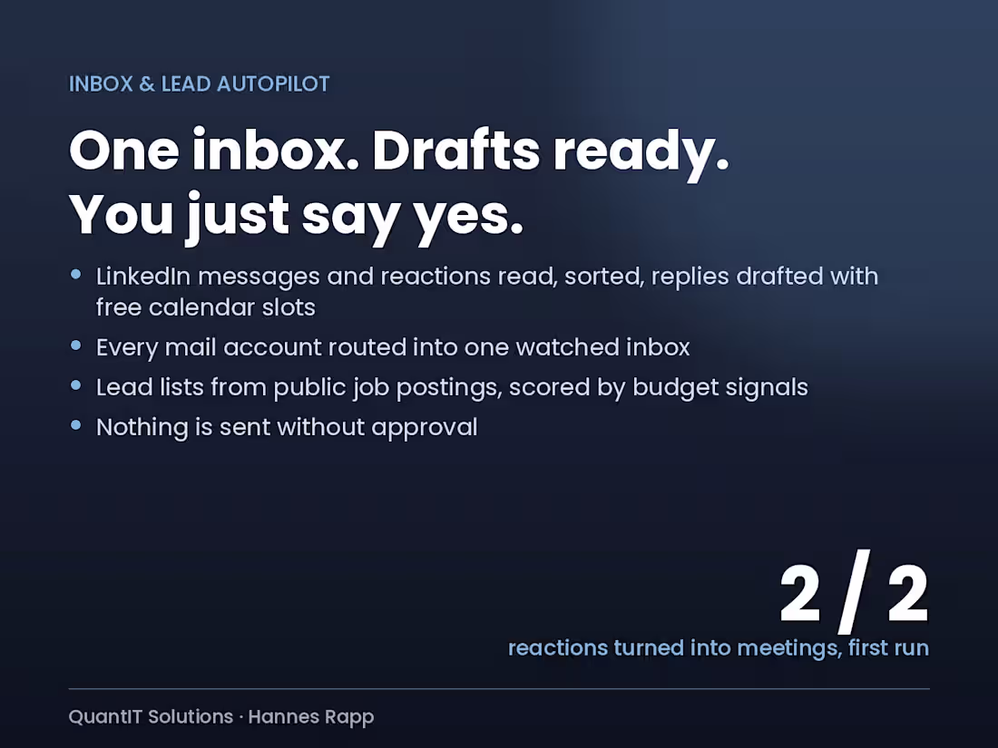 Cover image for Outreach & inbox autopilot: drafts ready, you say yes