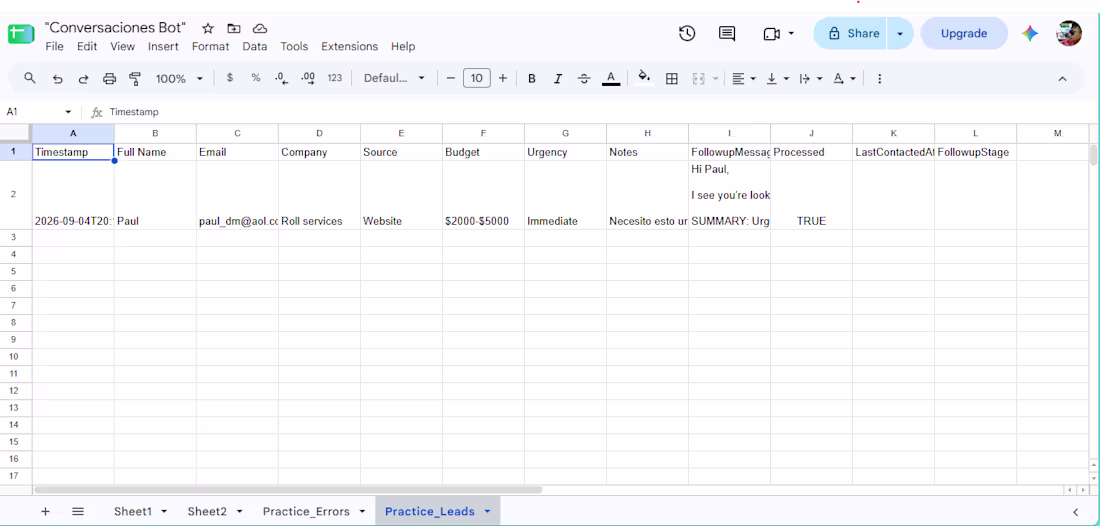 Cover image for Automated lead capture and organization in Google Sheets. Ea...