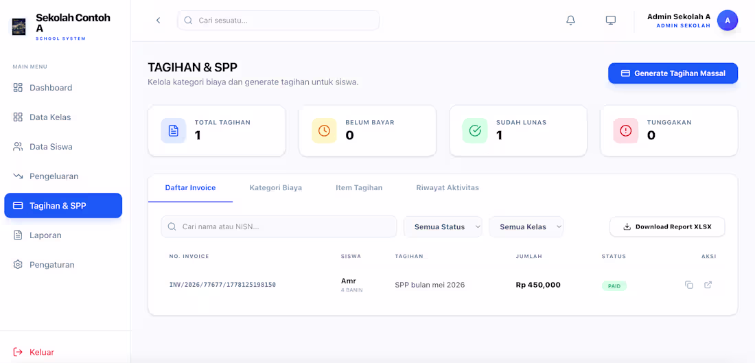 Cover image for An automated school billing and
