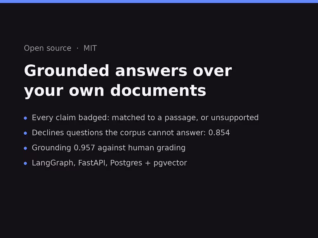 Cover image for Docintake: grounded answers over your own documents
