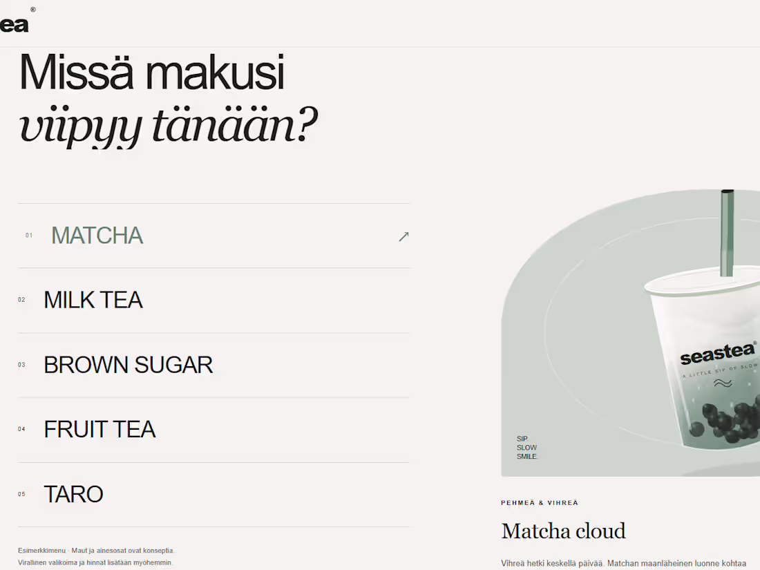 Cover image for Seastea — modern bubble tea