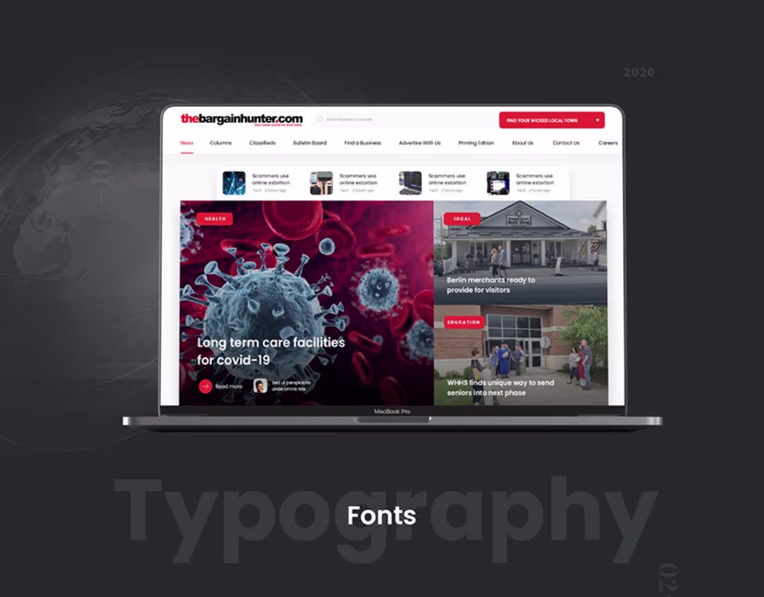 Cover image for The Bargainhunter news blog website design :: Behance