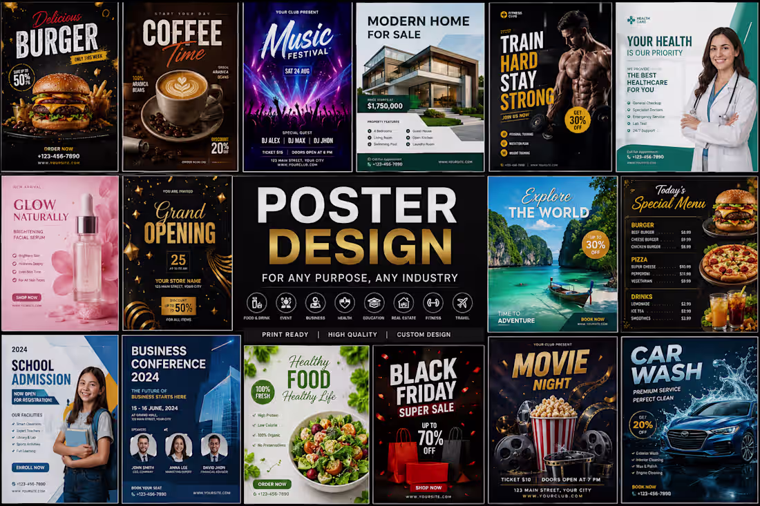 Cover image for Custom Poster & Menu Design