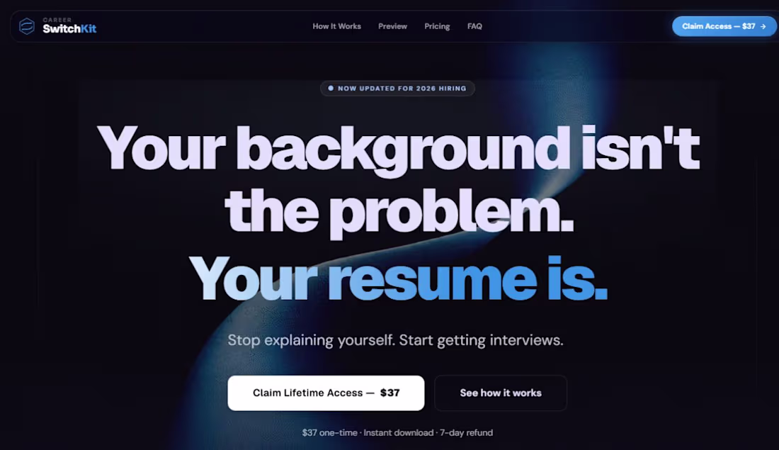 Cover image for CareerSwitchKit — Product Landing Page