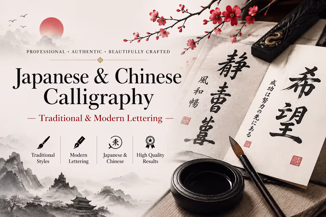 Cover image for Japanese ,Chinese Calligraphy ,Traditional and Modern Lettering