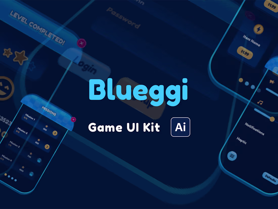 Cover image for Blueggi - Game UI Kit Design