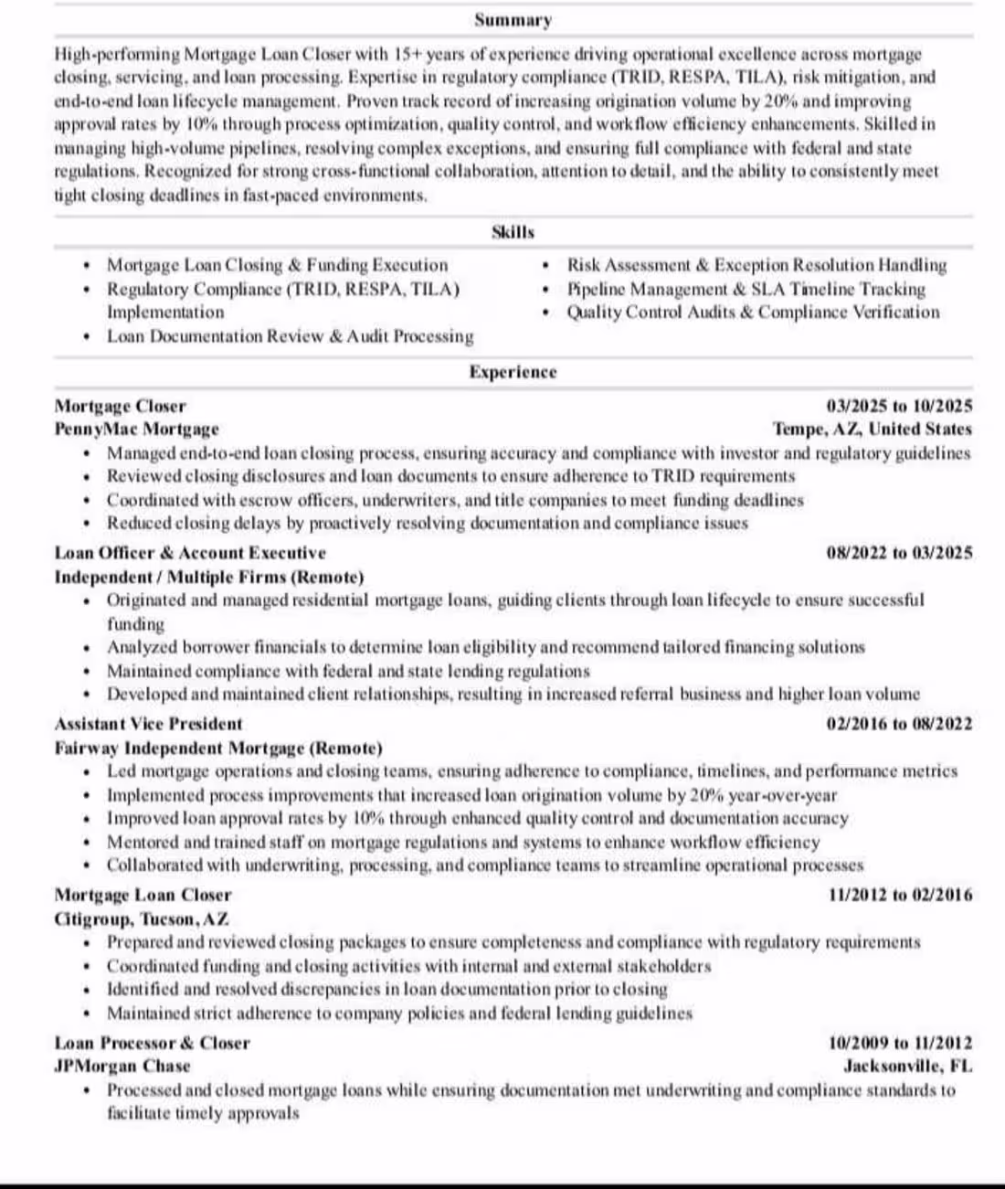 Cover image for Project Title: ATS Executive Resume