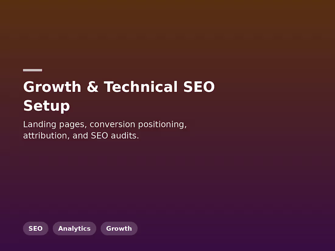 Cover image for Growth & Technical SEO Setup